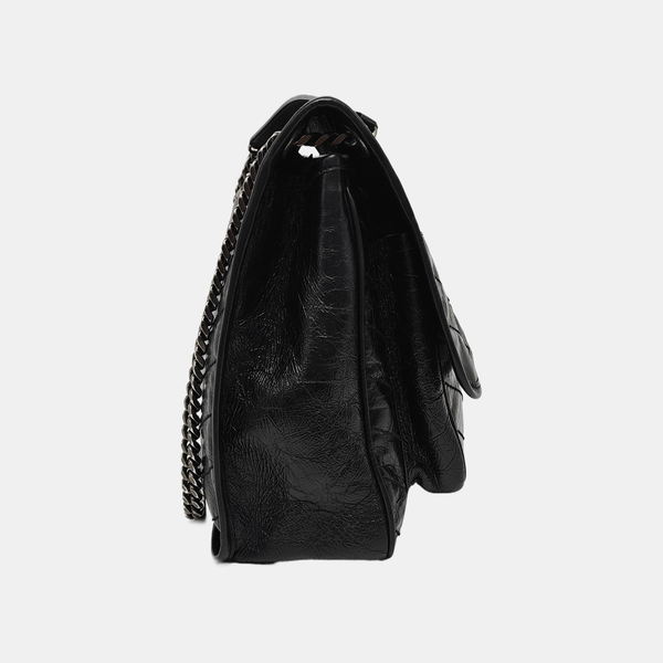 NIKI Large Chevron Calfskin Black