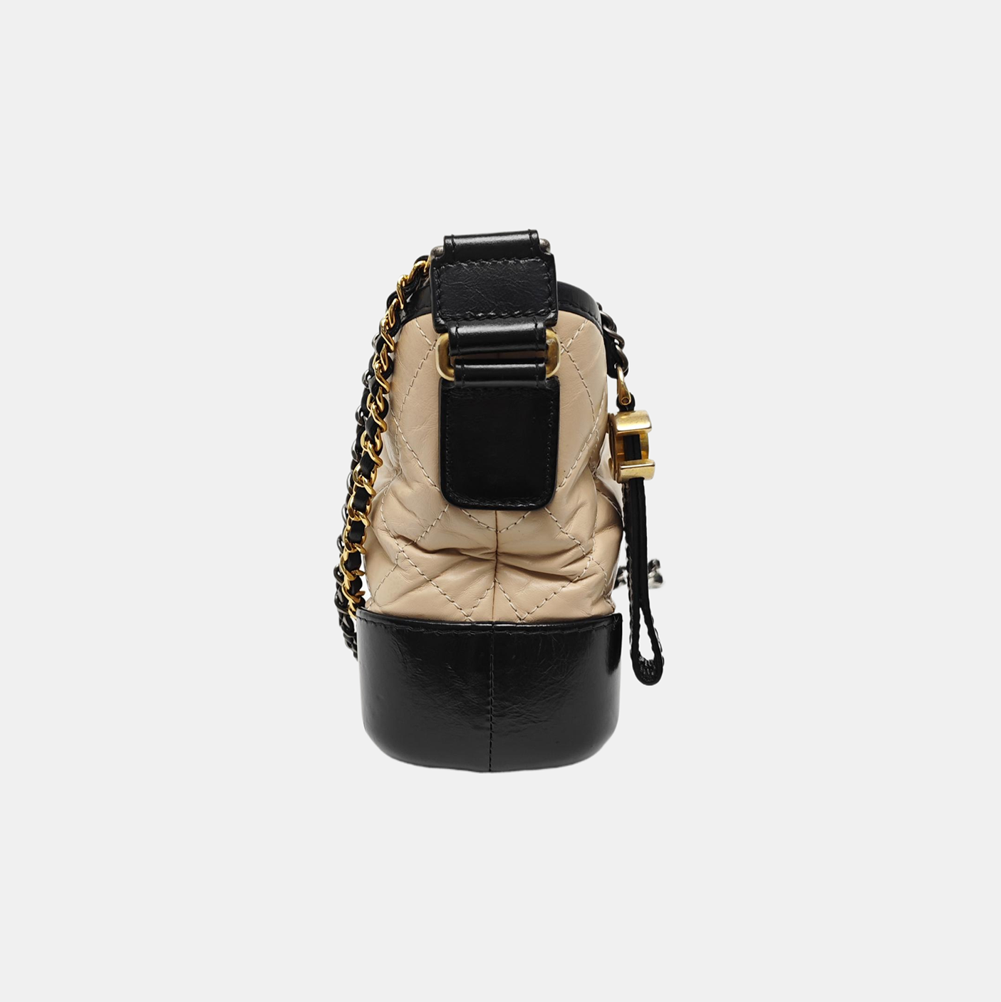 GABRIELLE Small Quilted Calfskin Beige