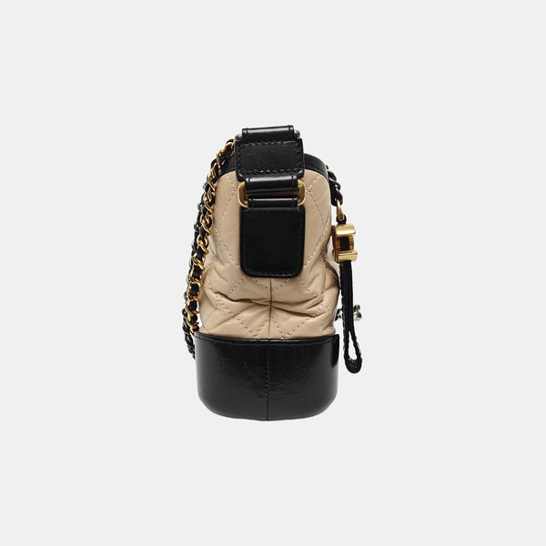 GABRIELLE Small Quilted Calfskin Beige