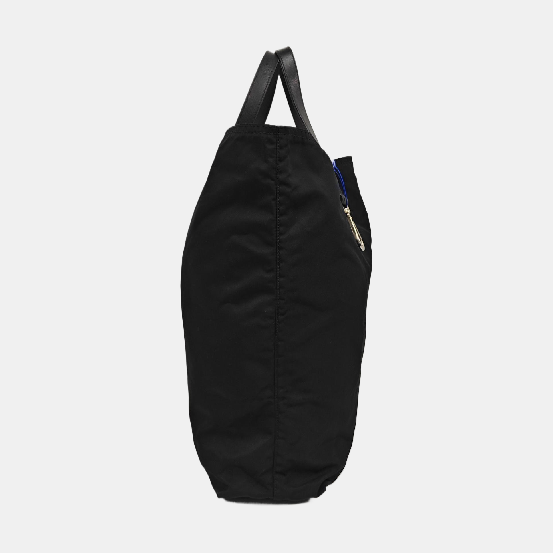 Nylon Top Handle Bag Black