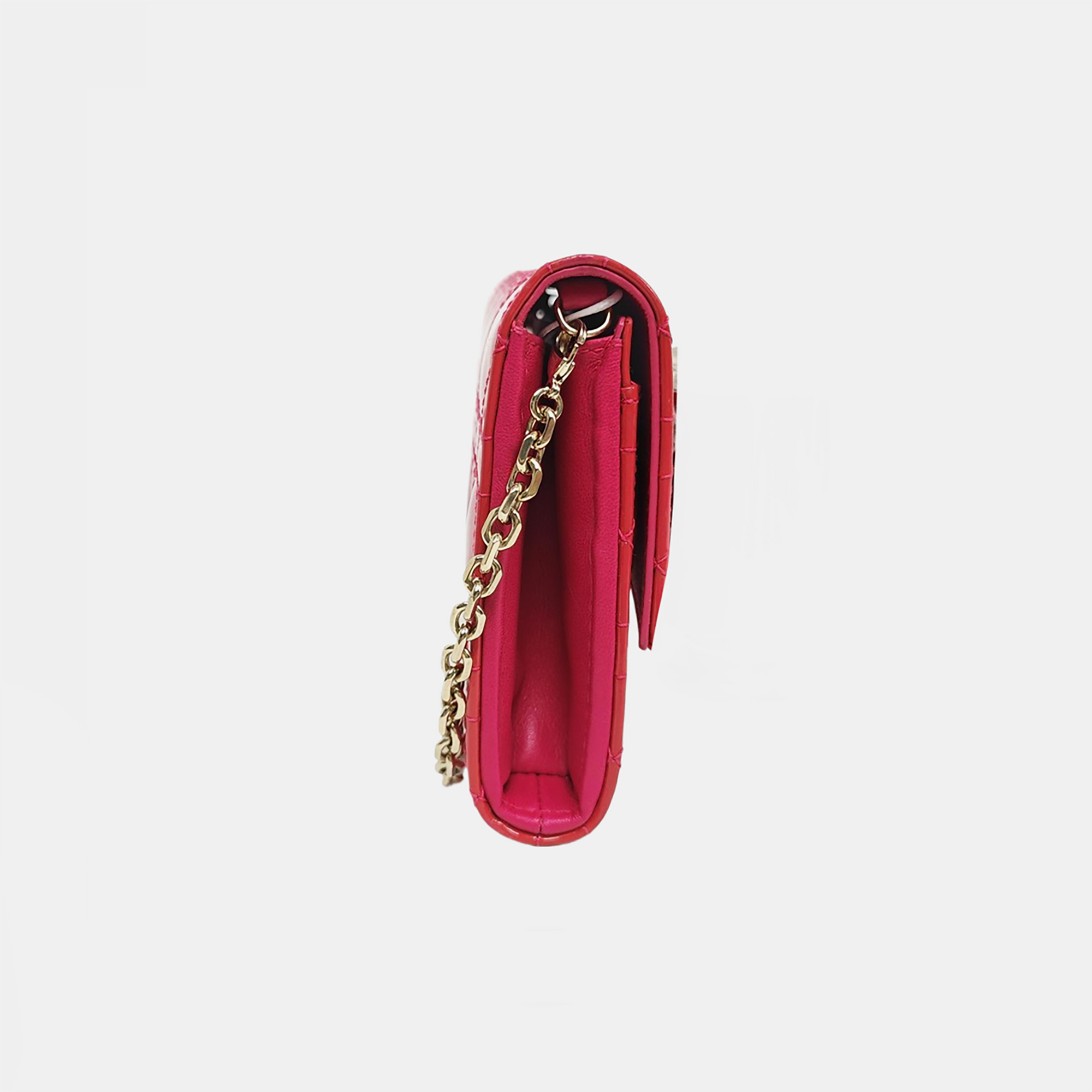 Lady Dior Cannage Piel de Charol Roja