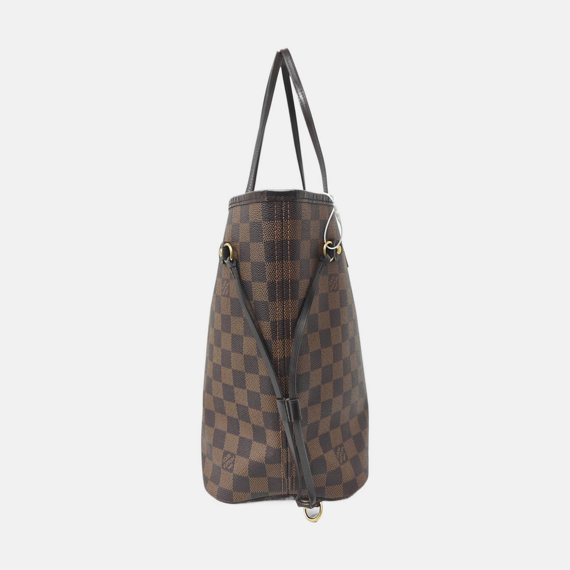 NEVERFULL MM Damier Ebene Coated Canvas Brown