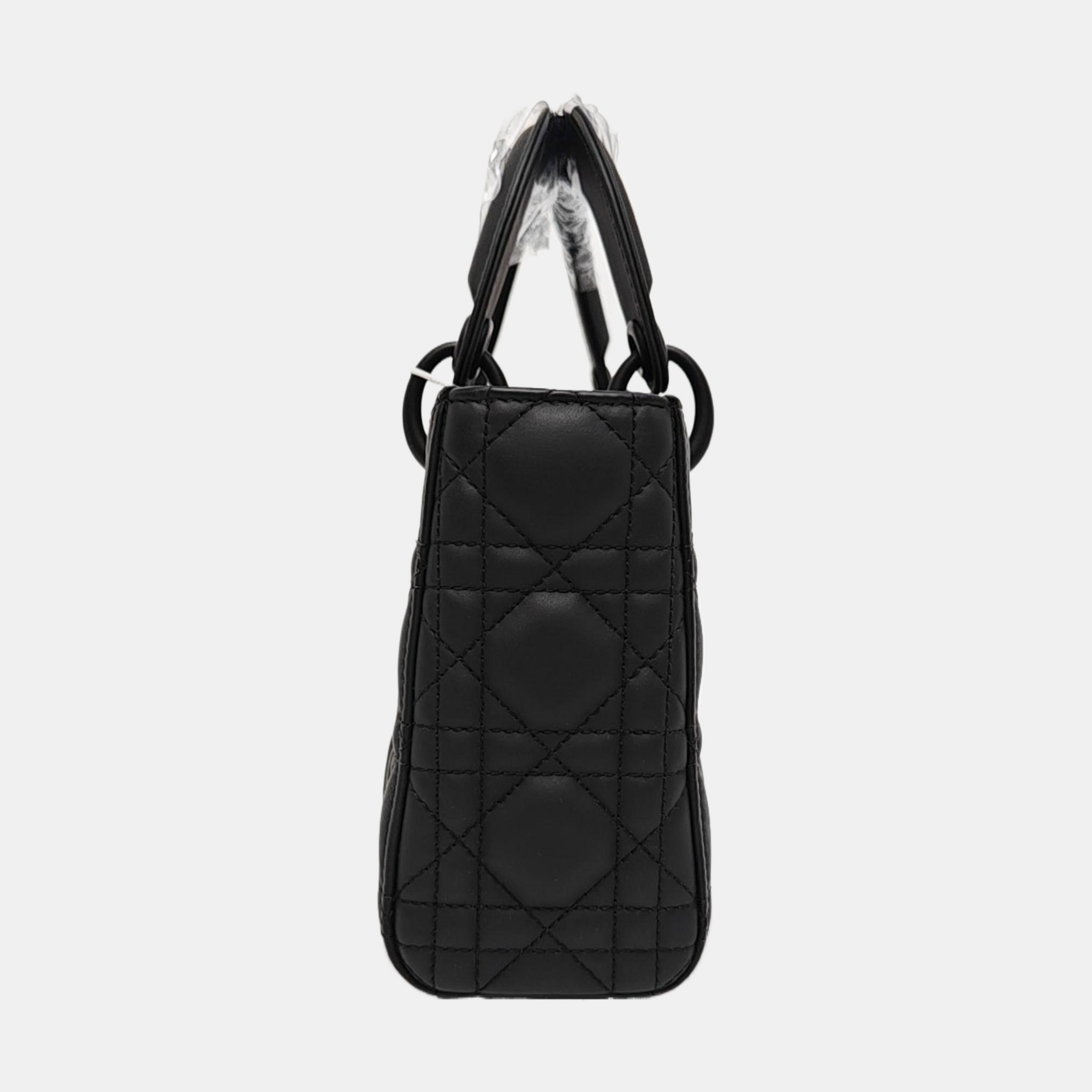 Lady Dior Mini Cannage Lambskin Black