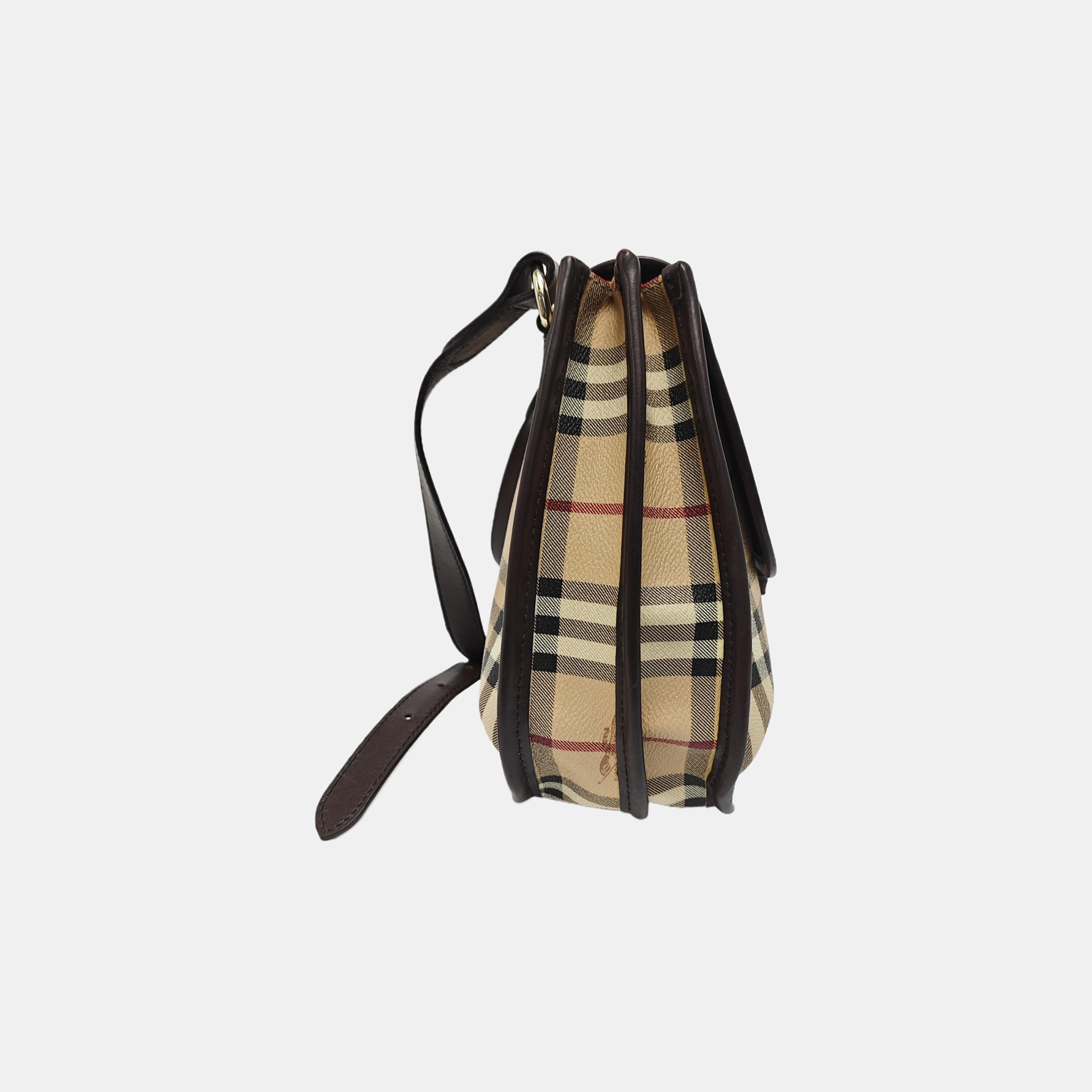 Coated Canvas Shoulder Bag Beige