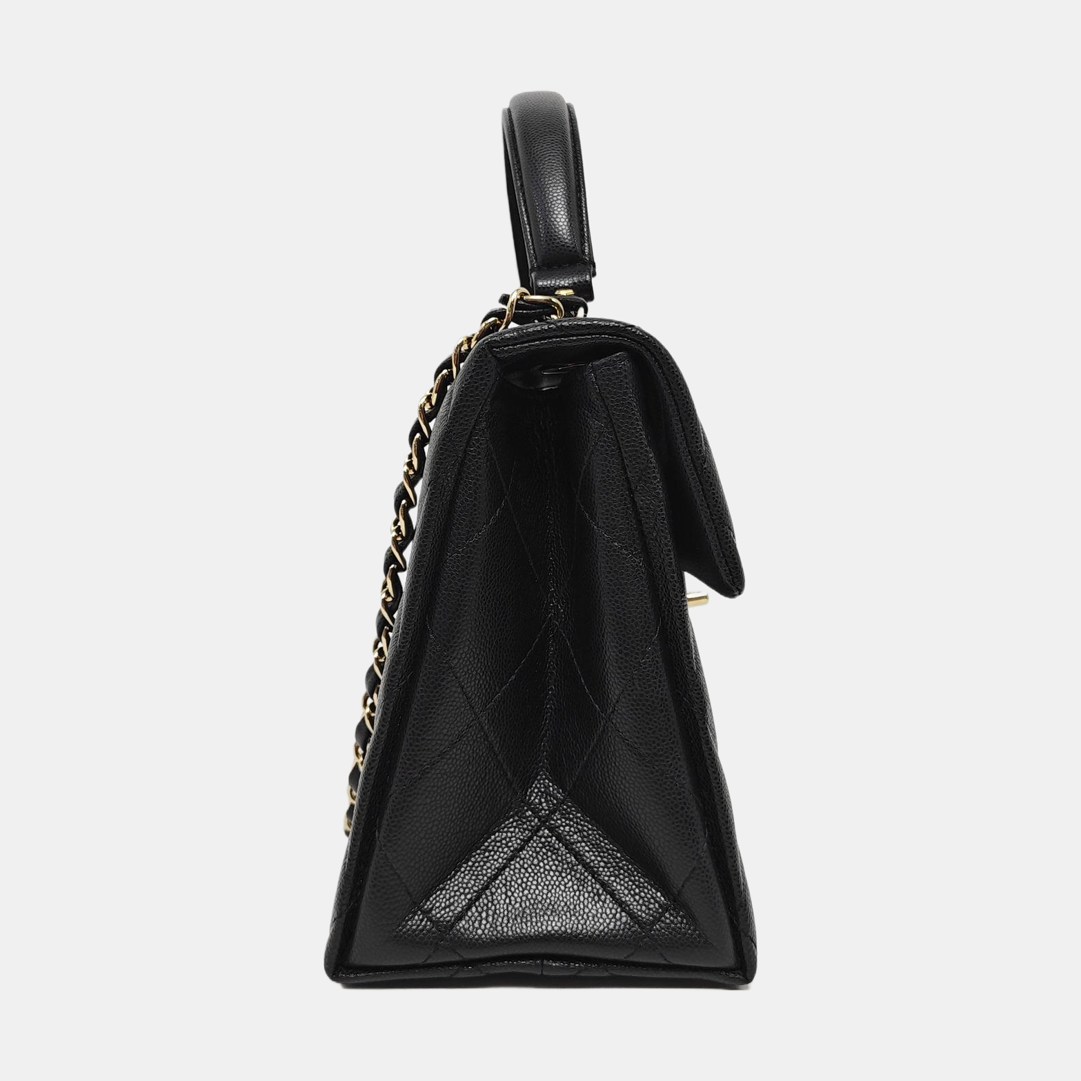 CLASSIC FLAP Small Quilted Grained Calfskin Black