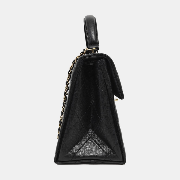 CLASSIC FLAP Small Quilted Grained Calfskin Black