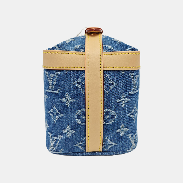 Monogram Denim Top Handle Bag Blue