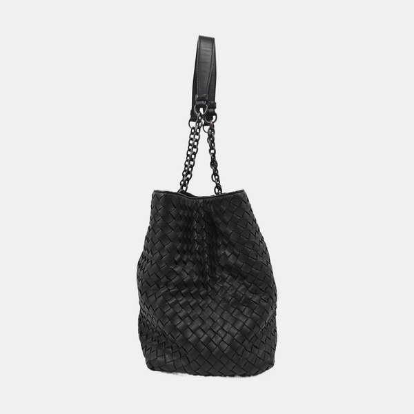 Lambskin Top Handle Bag Black