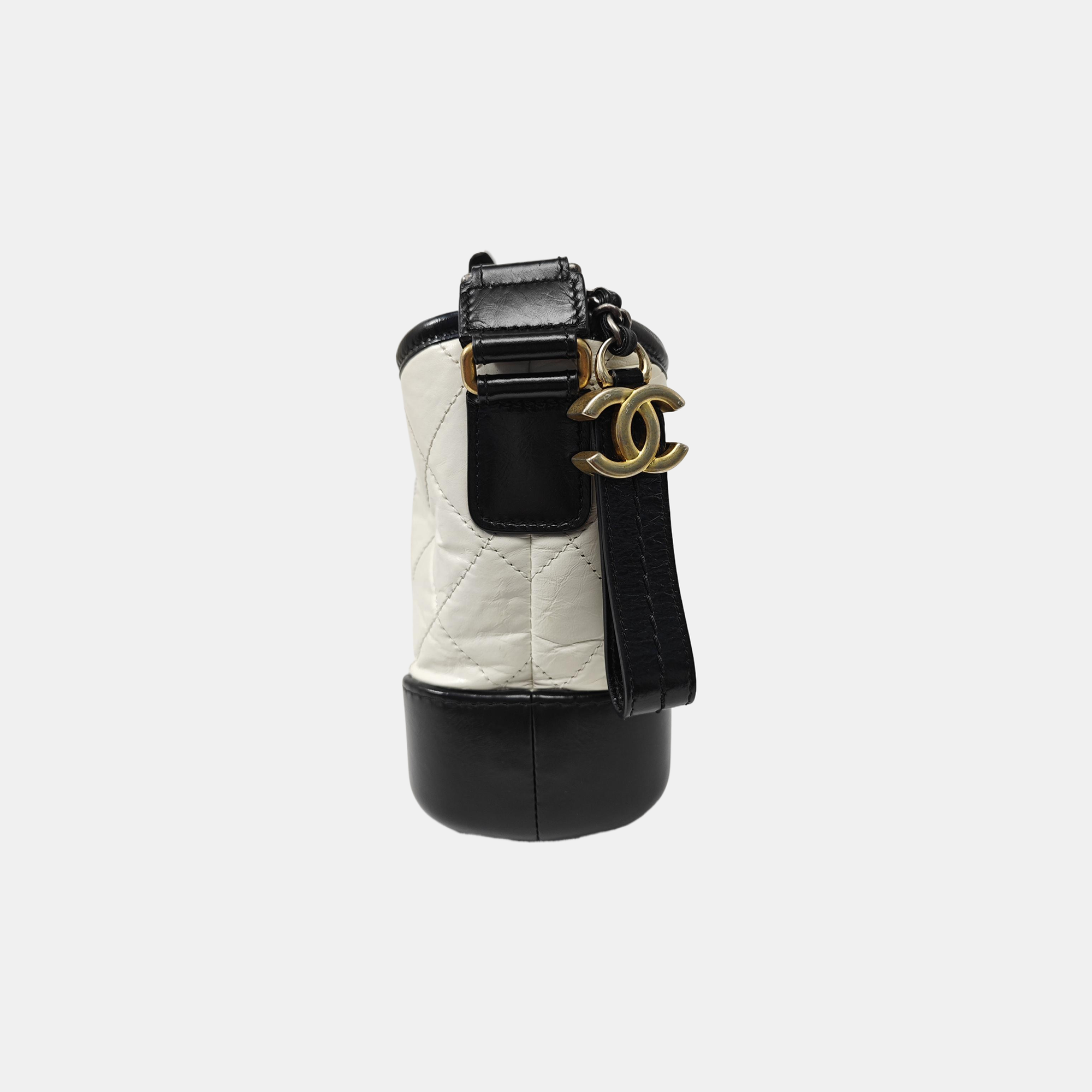 GABRIELLE Small Quilted Calfskin White