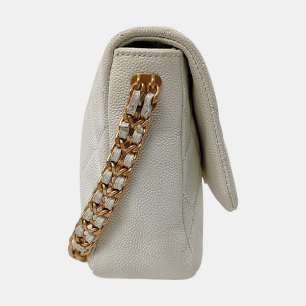 WOC Quilted Grained Calfskin White