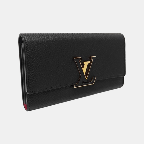 CAPUCINES Mini Monogram Calfskin Black Wallet