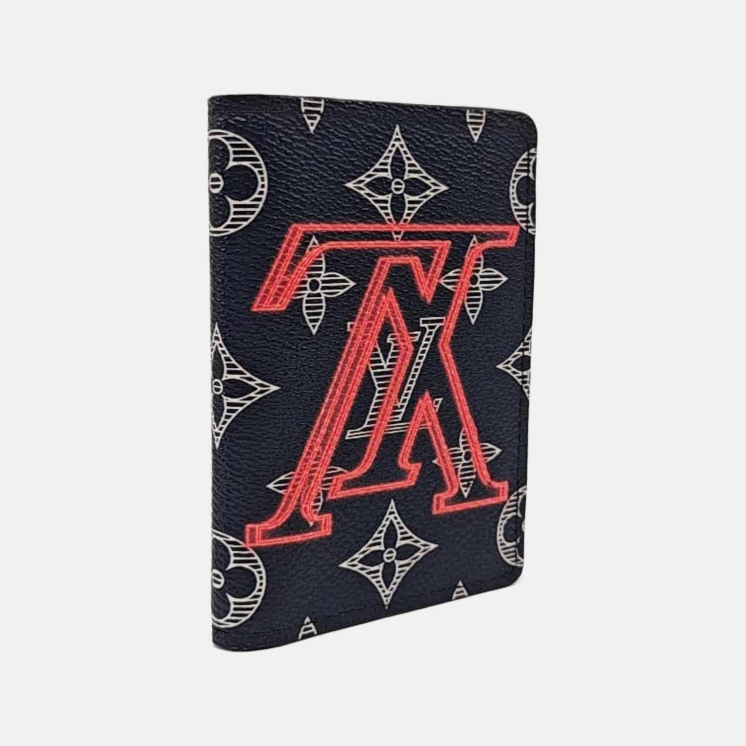 Monogram Coated Canvas Card Holder Blue