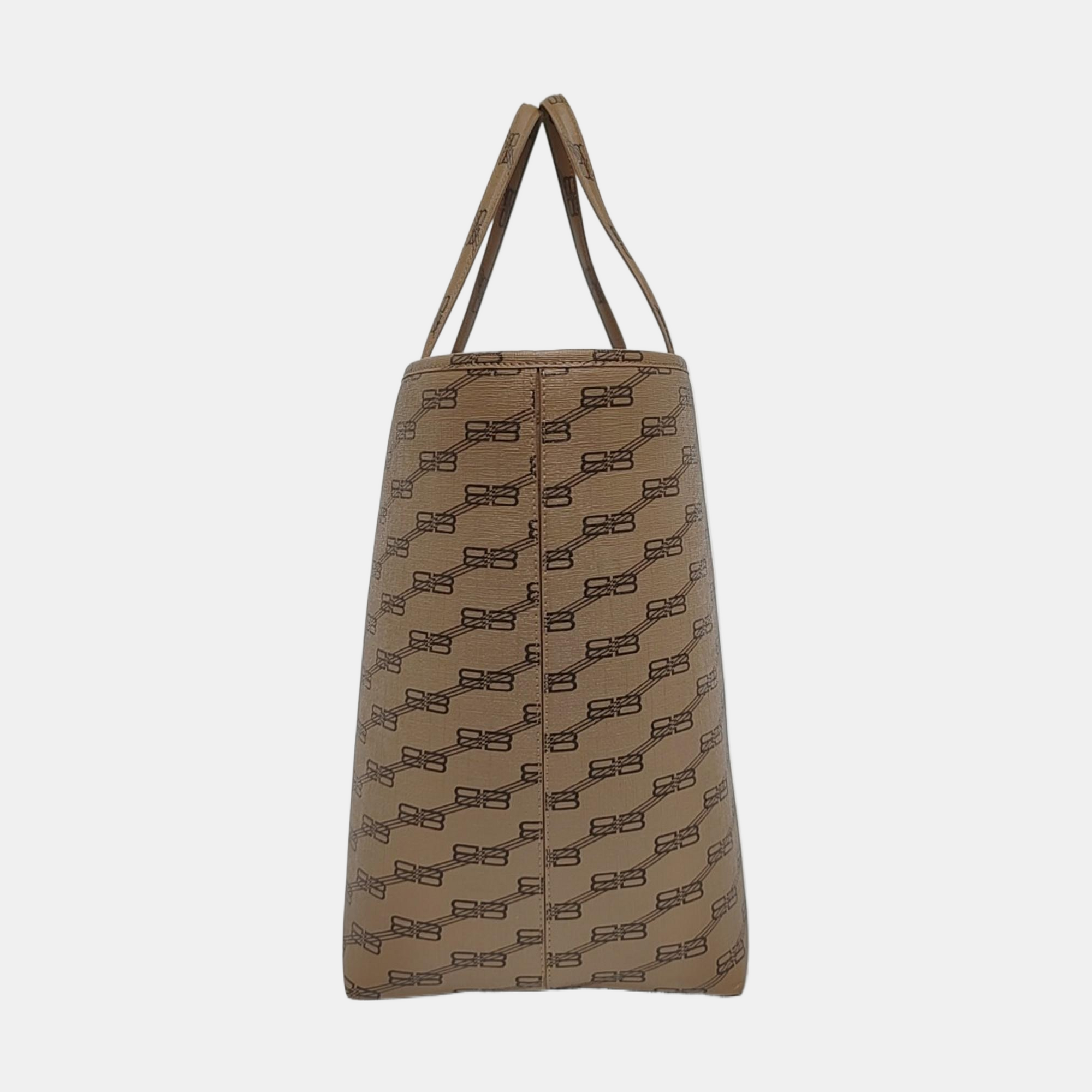 Coated Canvas Tote Bag Brown