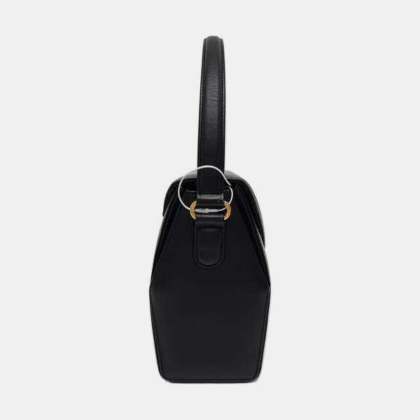 Calfskin Top Handle Bag Black
