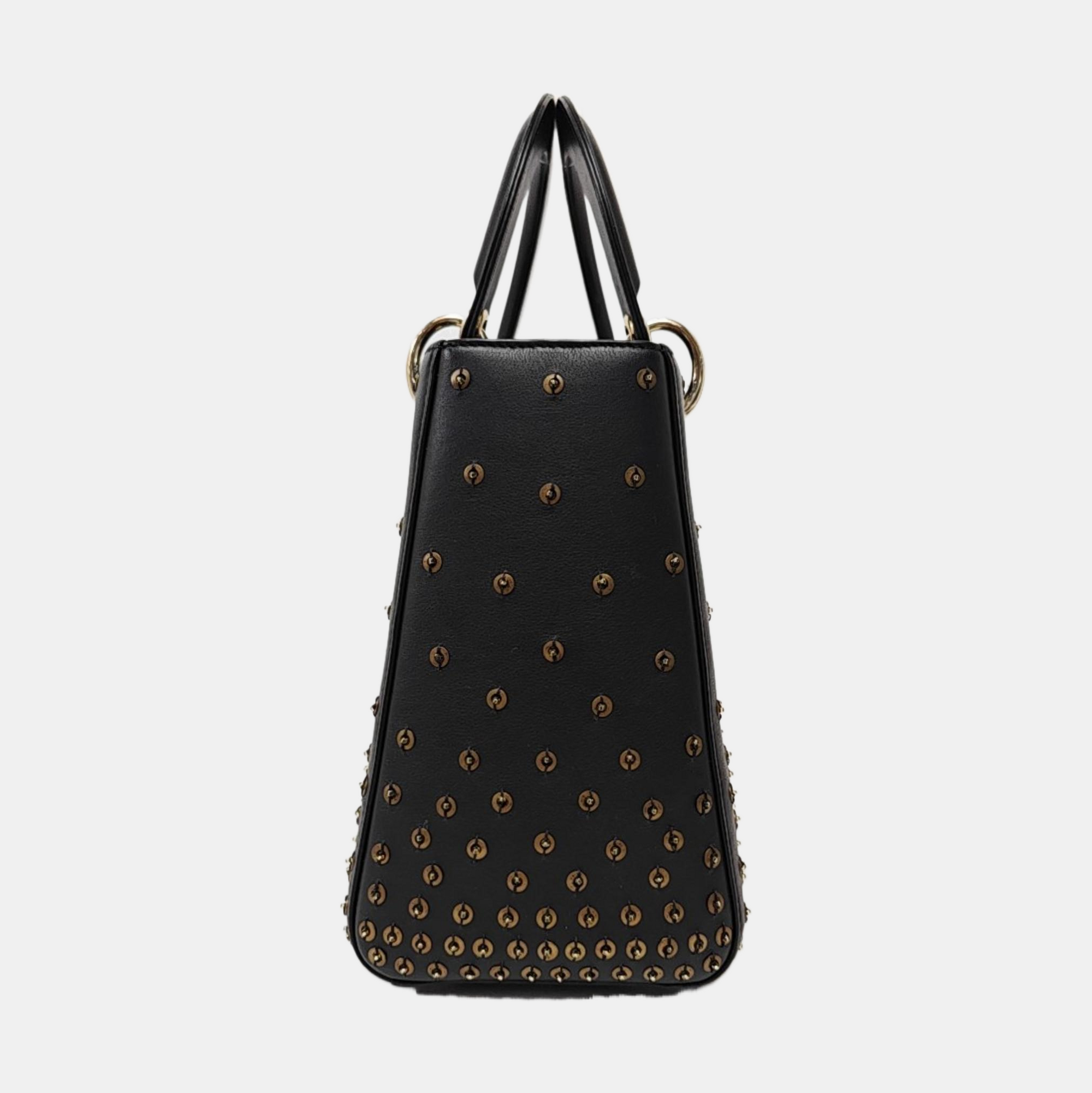 Authenticated pre-owned  Lady Dior Medium Quilted Calfskin Black - Tote Bag at Looply