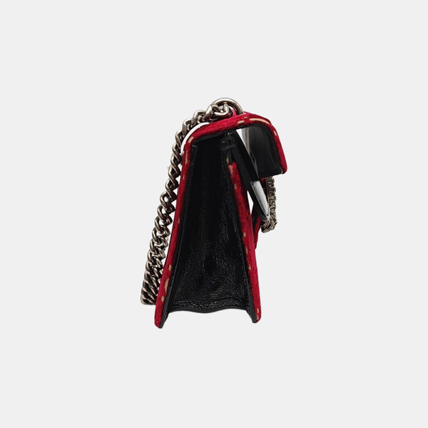Dionysus Small Monogram Velvet Red
