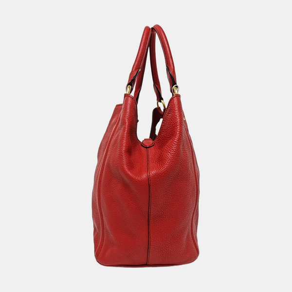 Calfskin Top Handle Bag Red