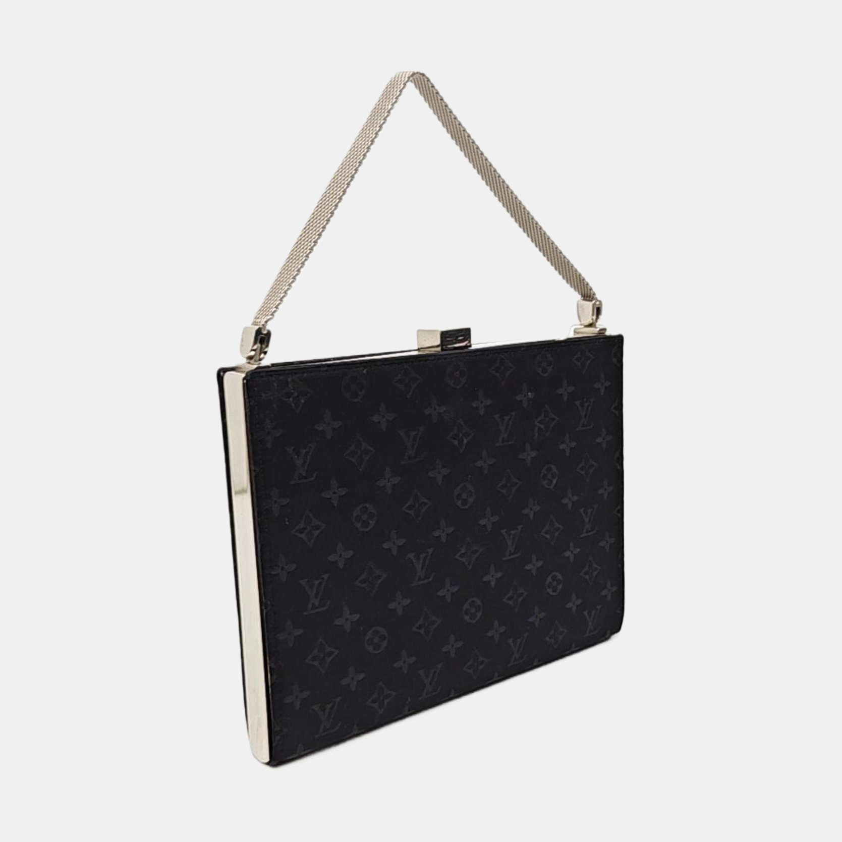 Monogram Fabric Top Handle Bag Black
