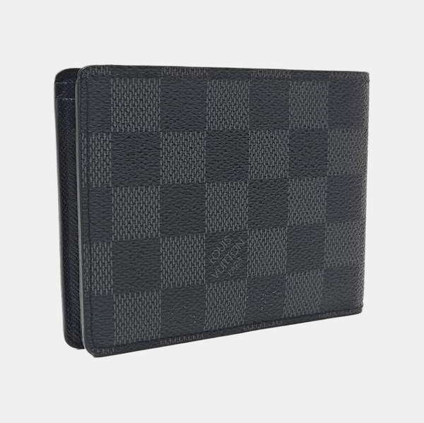 AMERIGO Damier Graphite Coated Canvas Gray Wallet