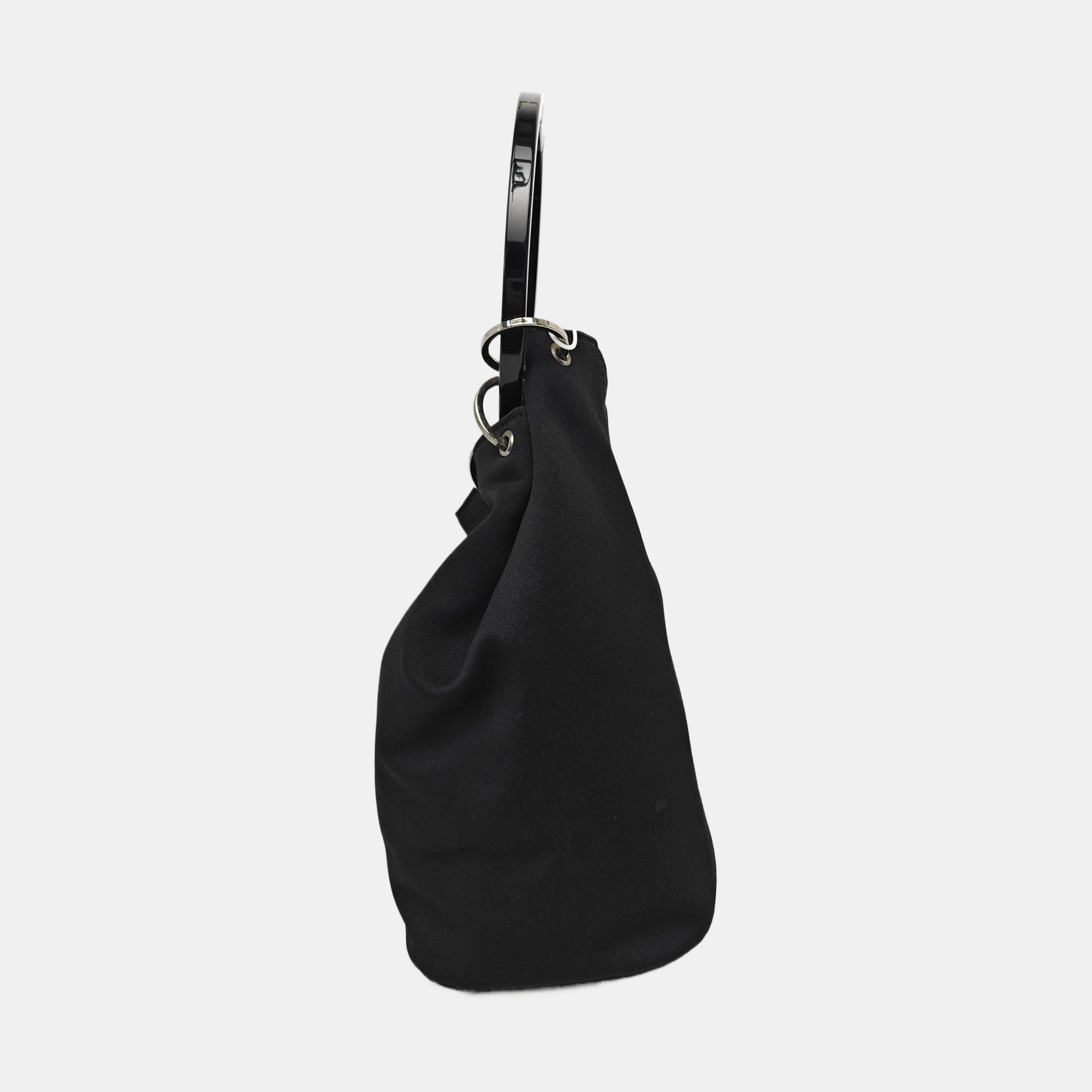 Fabric Top Handle Bag Black