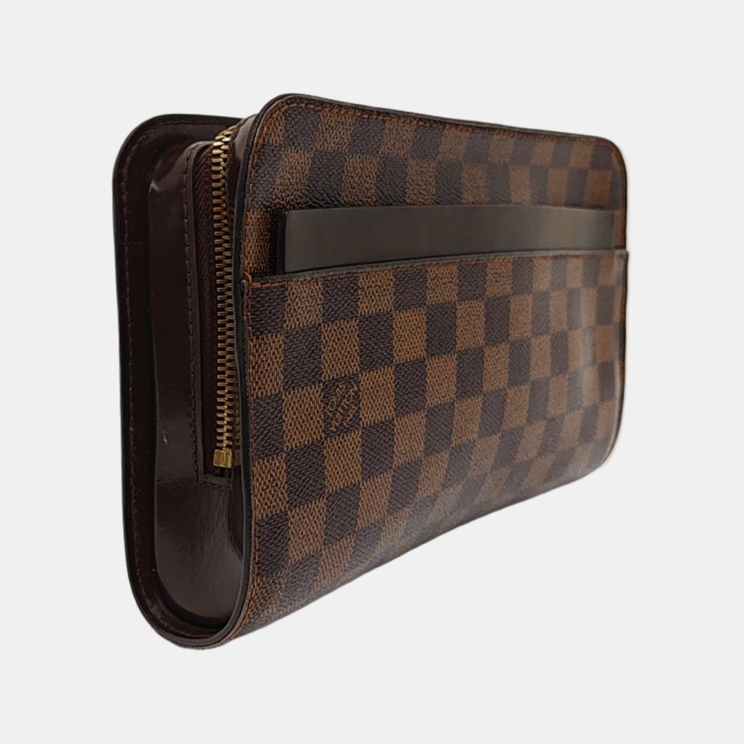SAINT LOUIS Damier Ebene Coated Canvas Brown