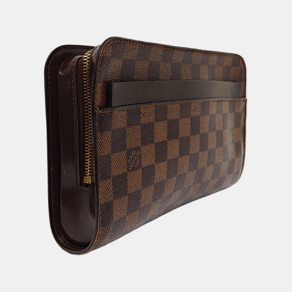 SAINT LOUIS Damier Ebene Coated Canvas Brown