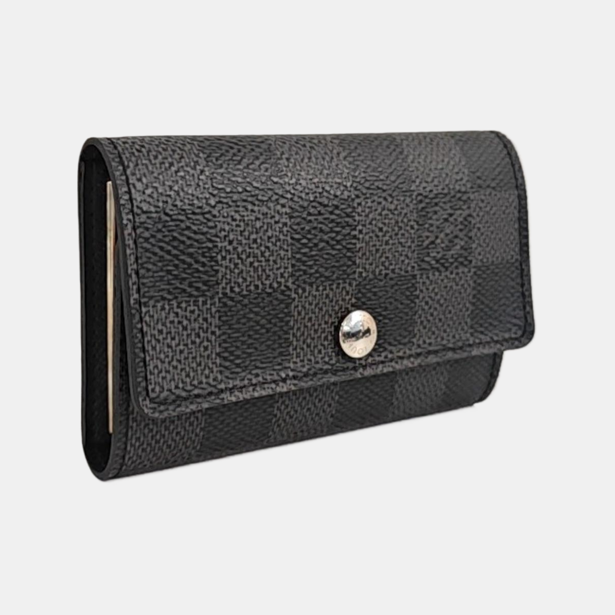 Damier Graphite Coated Canvas Key Pouch Mini Gray