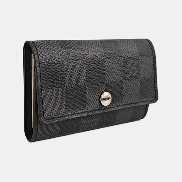Damier Graphite Coated Canvas Key Pouch Mini Gray