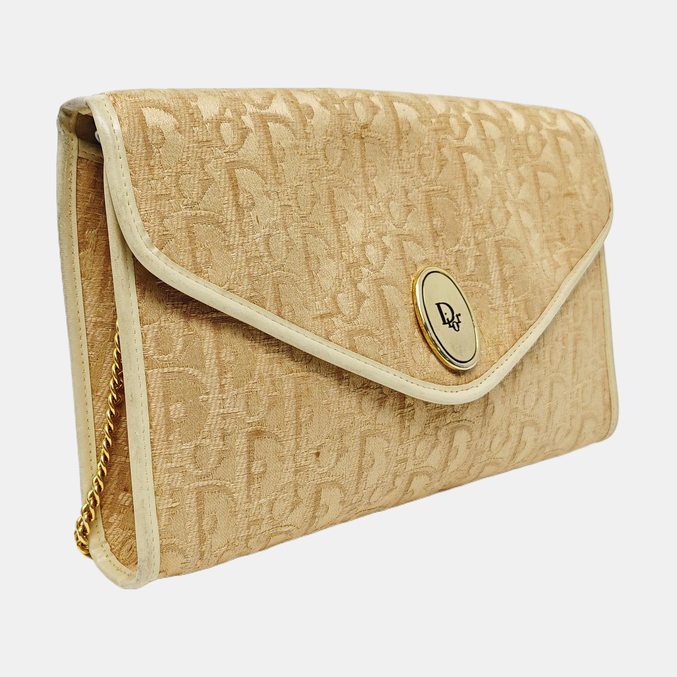 Oblique Canvas Shoulder Bag Brown