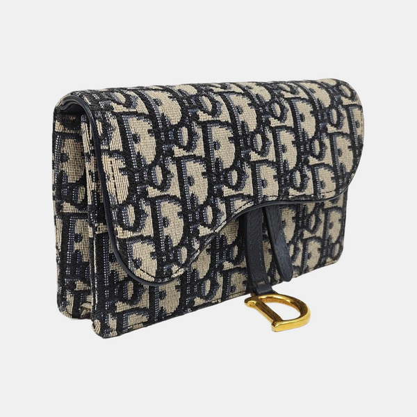Saddle Mini Oblique Canvas Blue