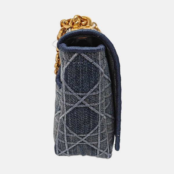 Dior Caro Small Cannage Denim Blue