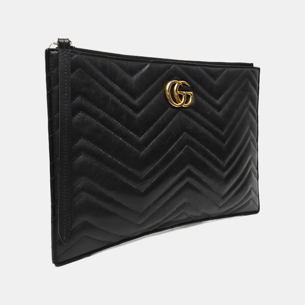 GG Marmont Large Quilted Calfskin Black