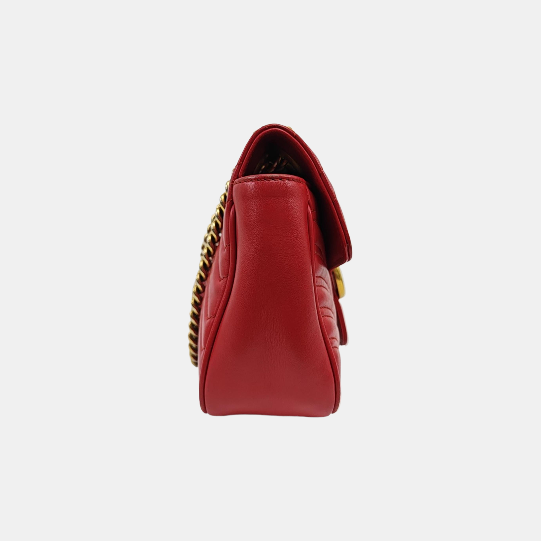 GG Marmont Medium Quilted Calfskin Red
