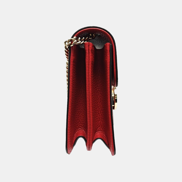 Interlocking G Small Calfskin Red