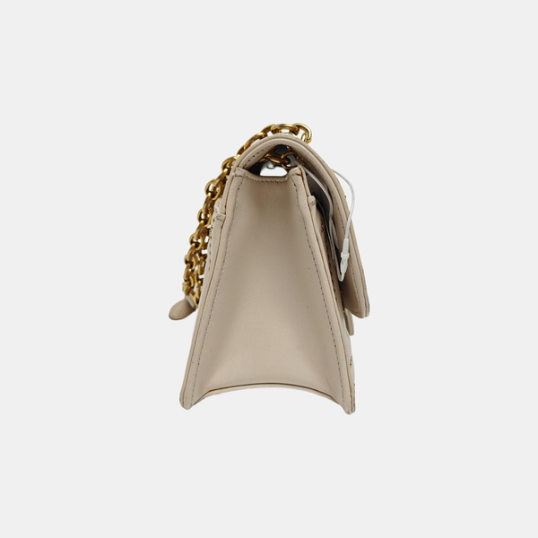 Gancini Quilted Calfskin White
