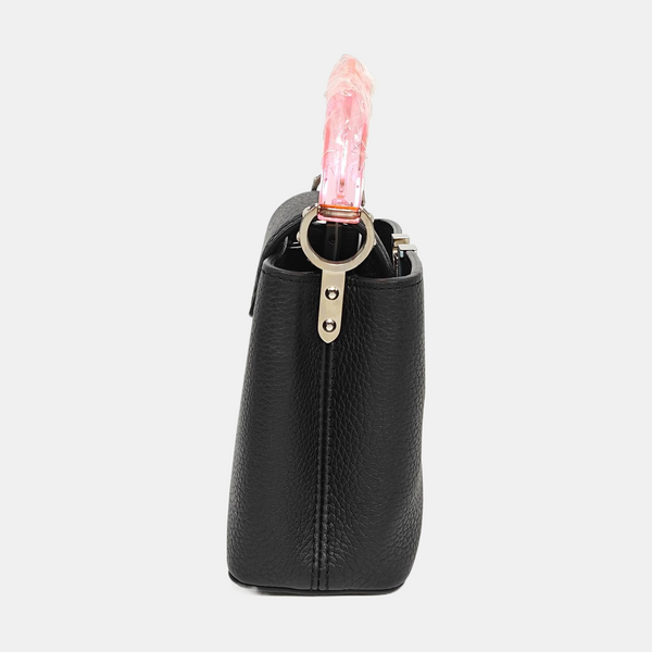 Authenticated pre-owned  CAPUCINES Mini Calfskin Black - Shoulder Bag at Looply
