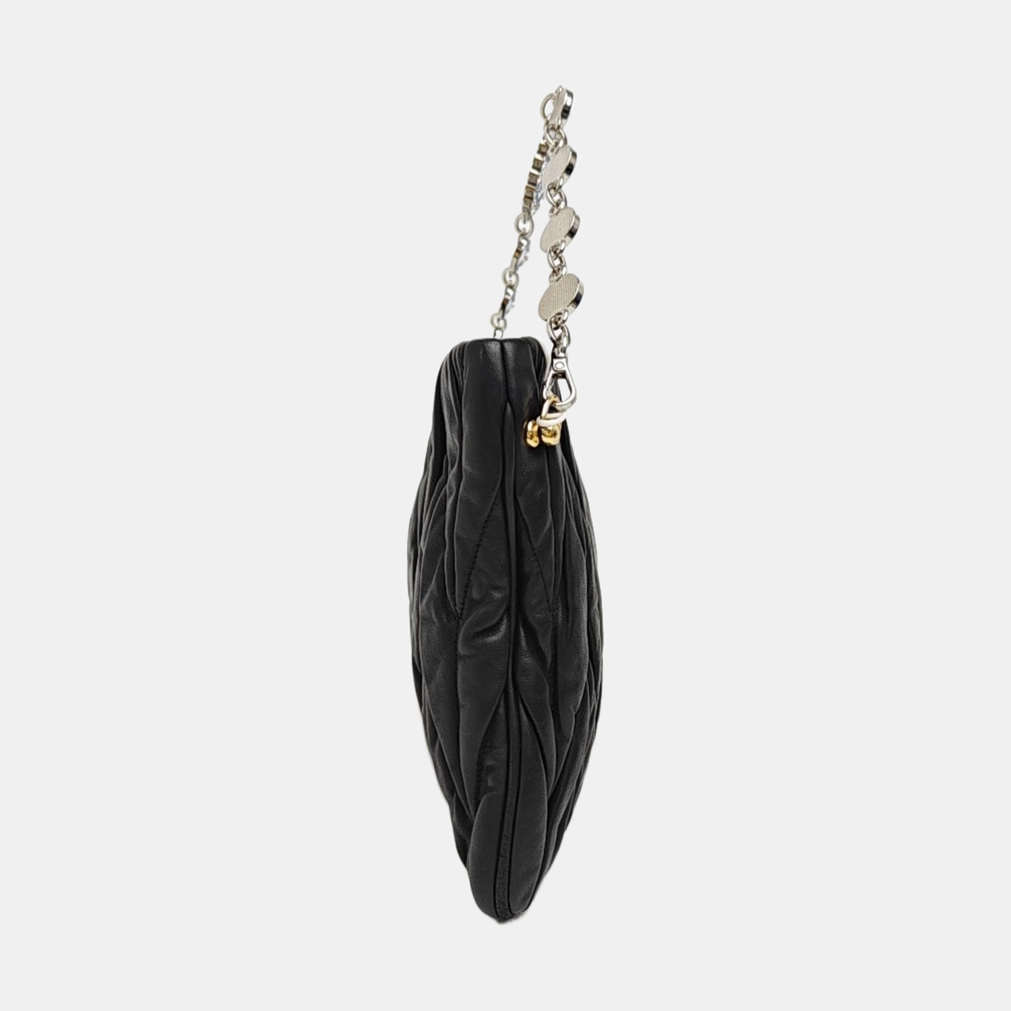 Quilted Lambskin Shoulder Bag Black