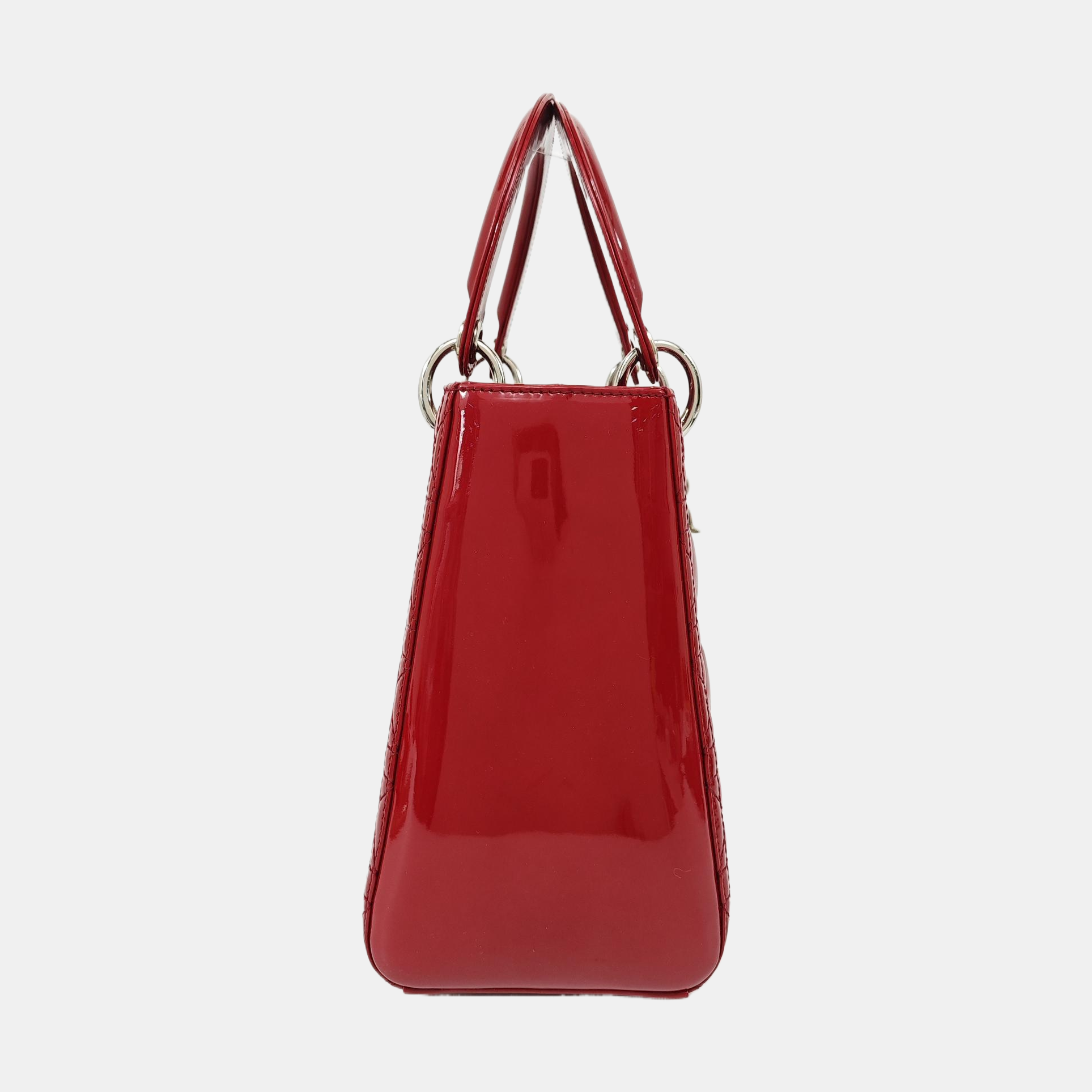 Lady Dior Medium Cannage Patent Leather Red