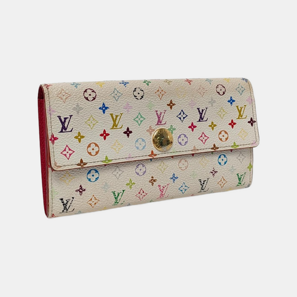 LV × TM PORTE MONNAIE Monogram Coated Canvas White Wallet