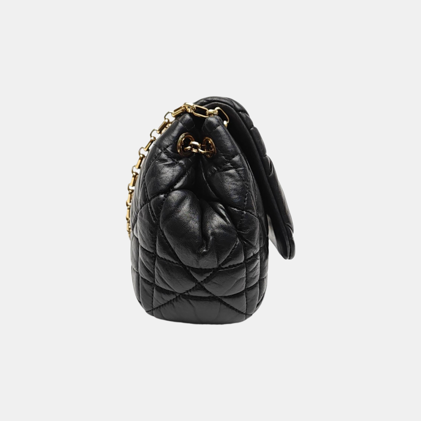 Cannage Lambskin Shoulder Bag Black