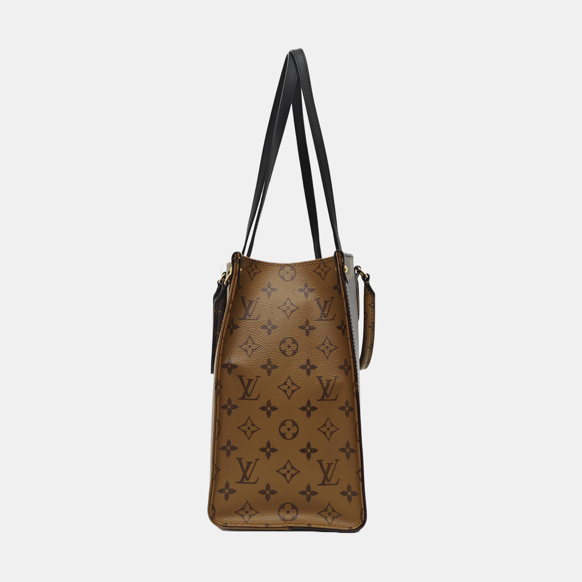 ONTHEGO MM Monogram Coated Canvas Brown