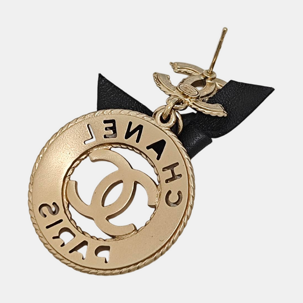 CC Logo Metal Gold Earrings