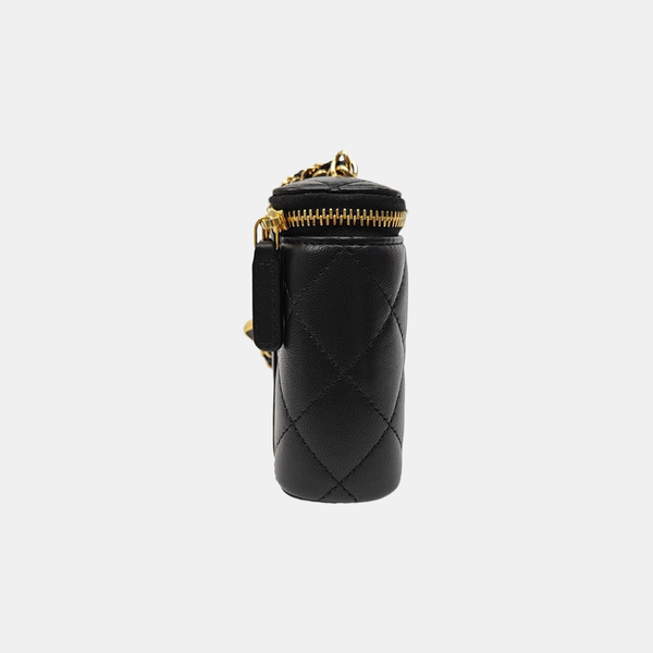 Quilted Lambskin Crossbody Bag Black