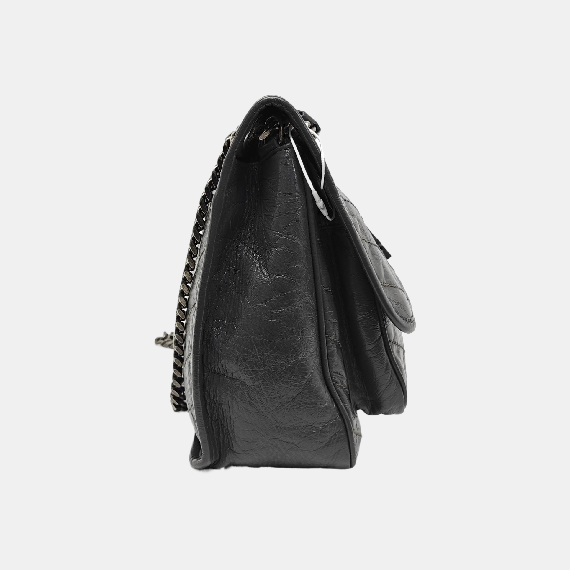 NIKI Medium Chevron Calfskin Gray