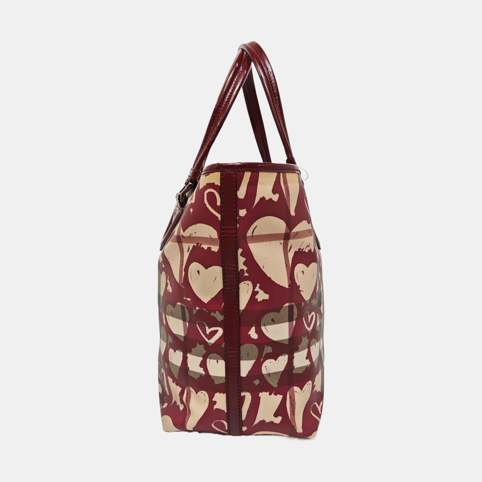 Coated Canvas Tote Bag Red