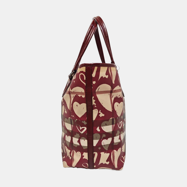 Coated Canvas Tote Bag Red