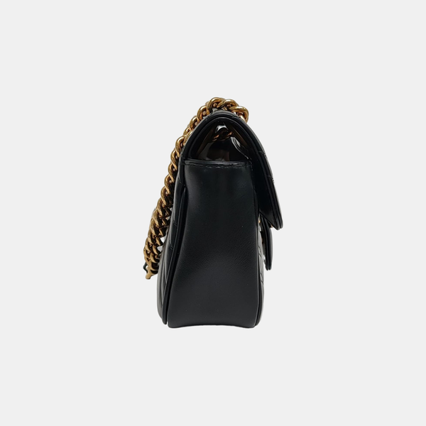 GG Marmont Small Quilted Calfskin Black