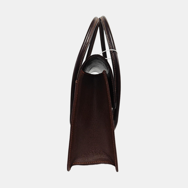 Calfskin Top Handle Bag Brown