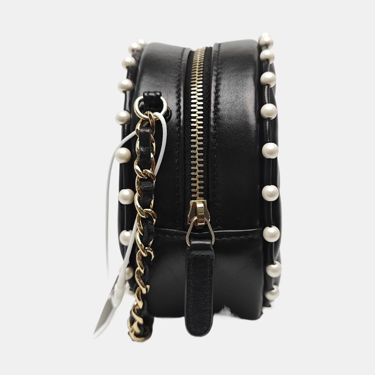 ROUND Quilted Calfskin Black