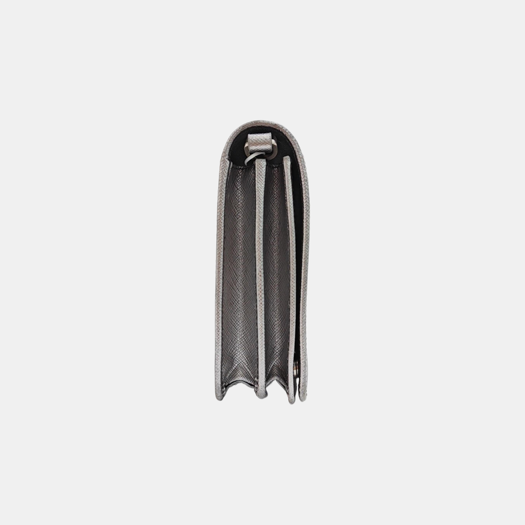 Saffiano Calfskin Shoulder Bag Silver
